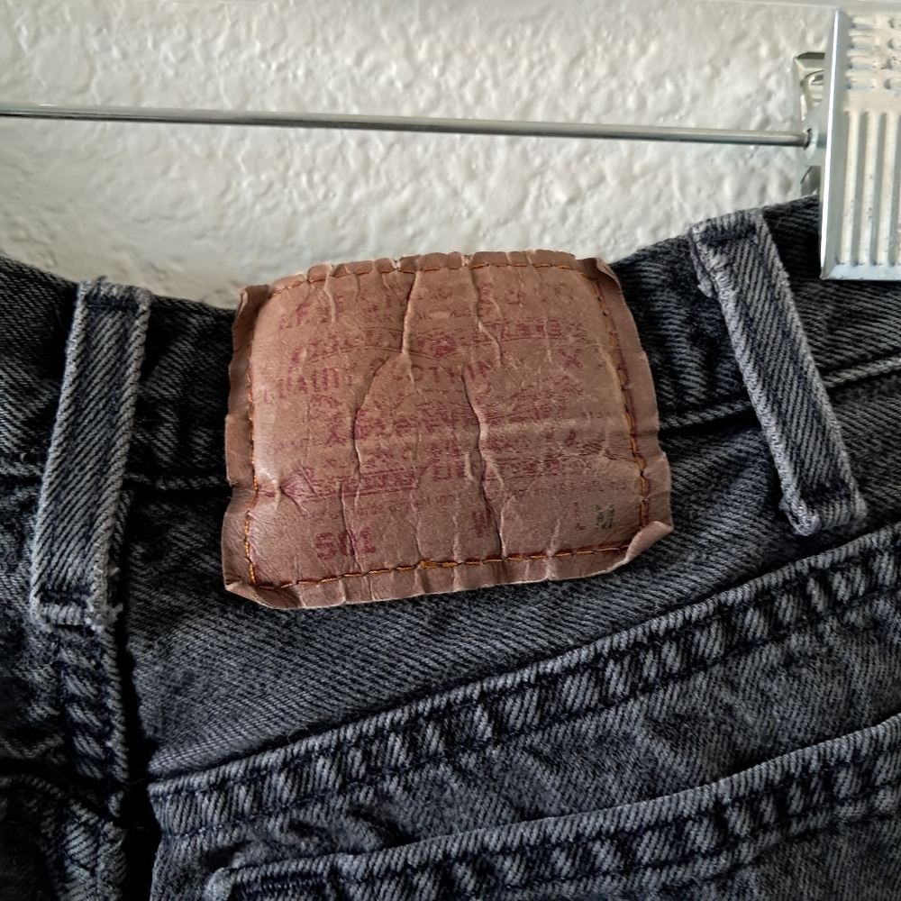 Vintage 90s Levi's 501 Jeans Button Fly Cotton 5 Pocket Style High Rise Black - Picture 5 of 10